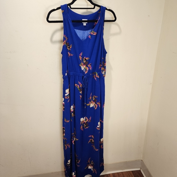 A New Day Floral Blue Sleeveless Casual Maxi Dress Size L - Picture 5 of 16